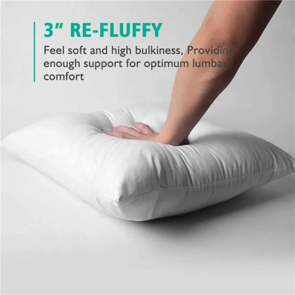 Organic 20x20 Feather Down Throw Pillow Inserts Set of 2, 100% Cotton
